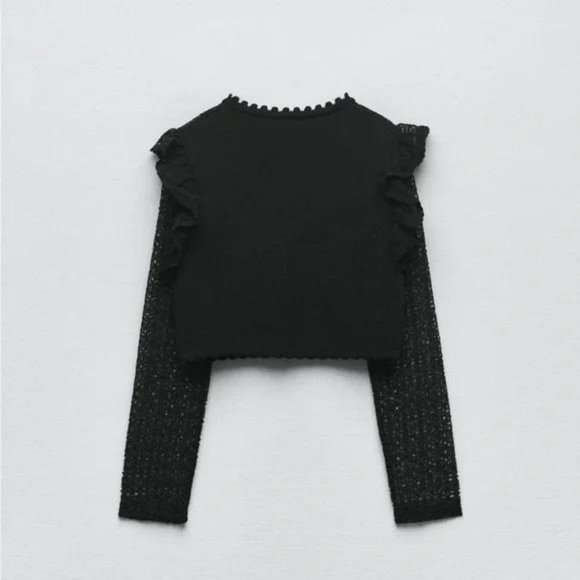 ZARA COMBINATION KNIT CARDIGAN - Picture 10 of 11